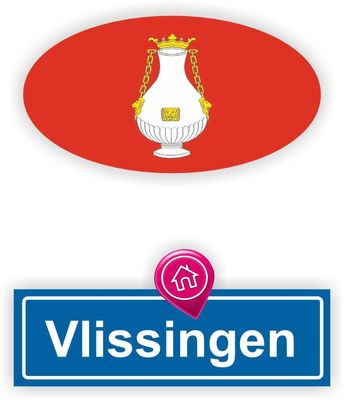 Vlissingen steden vlaggen auto stickers