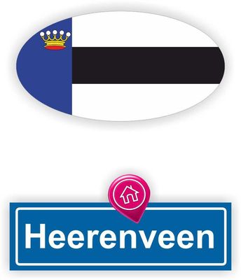 Heerenveen steden vlaggen auto stickers