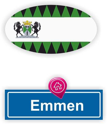 Emmen steden vlaggen auto stickers