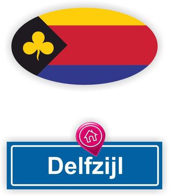 Delfzijl steden vlaggen auto stickers