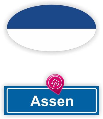 Assen steden vlaggen auto stickers