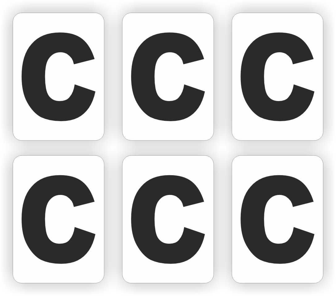 C, plakletter