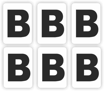 B, plakletter