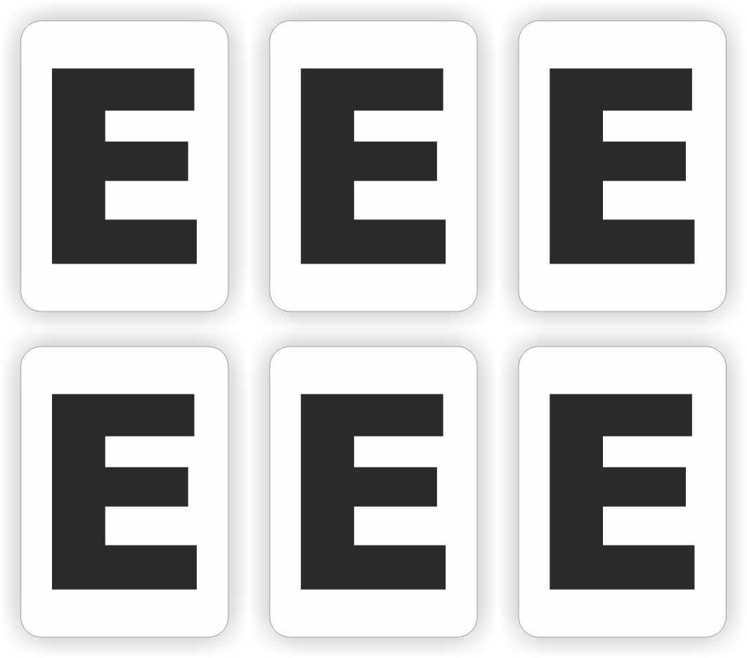 E, plakletter