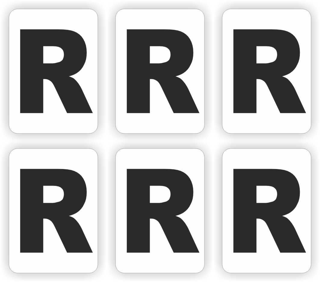R, plakletter