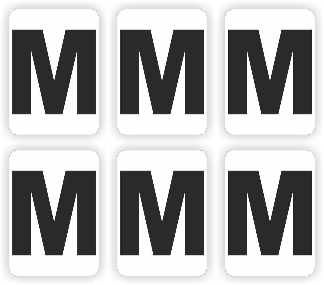 M, plakletter