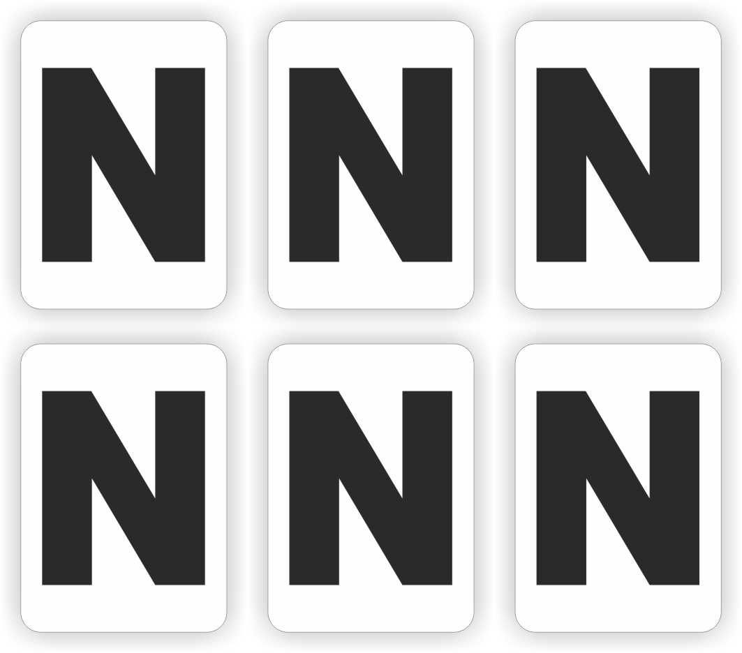 N, plakletter