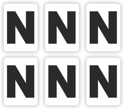 N, plakletter