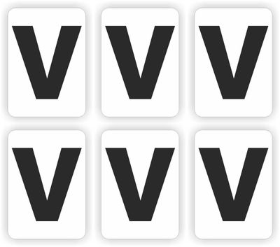 V, plakletter