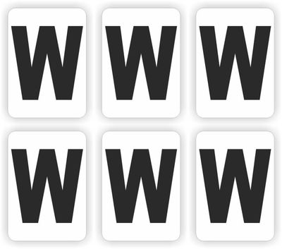 W, plakletter