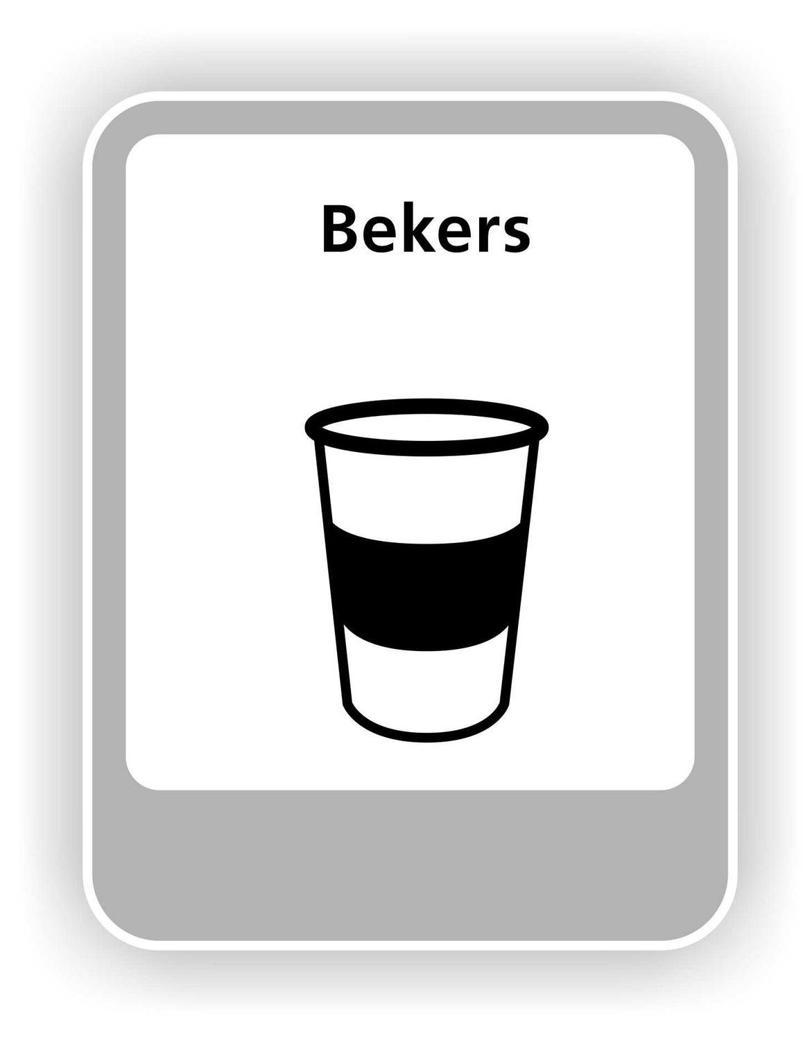 Drink bekers recycling pictogram sticker.
