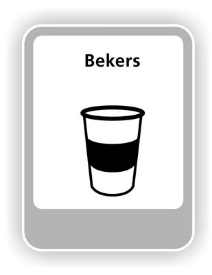 Drink bekers recycling pictogram sticker.