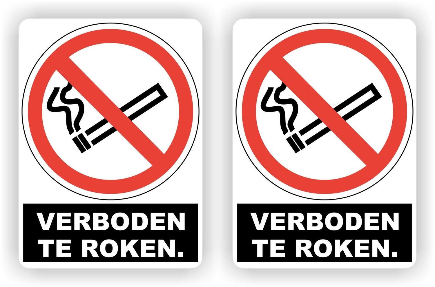Verboden te roken sticker set