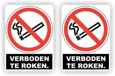 Verboden te roken sticker set