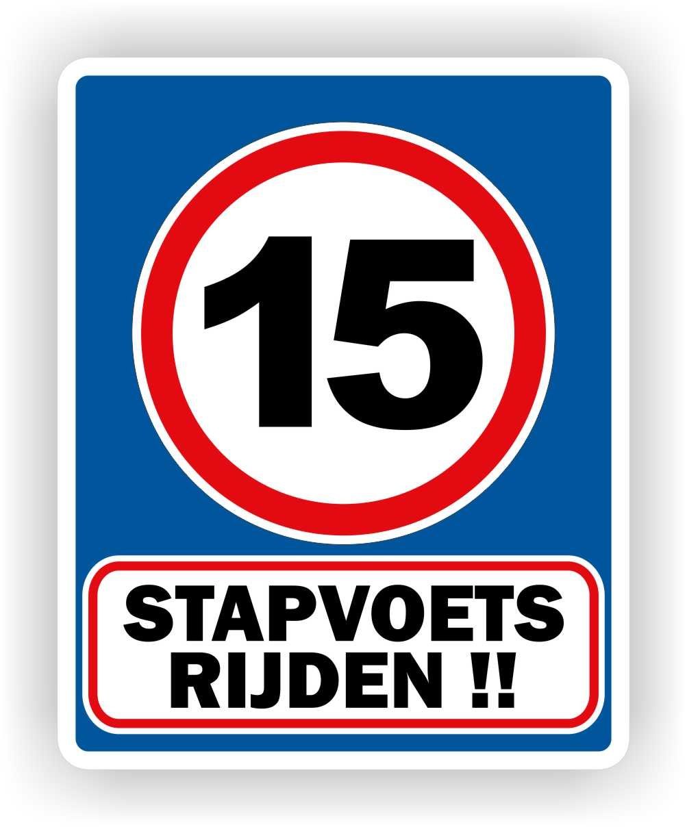max 15 km waarschuwing sticker