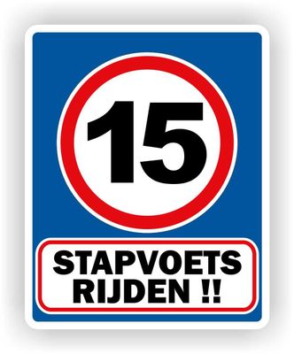 max 15 km waarschuwing sticker