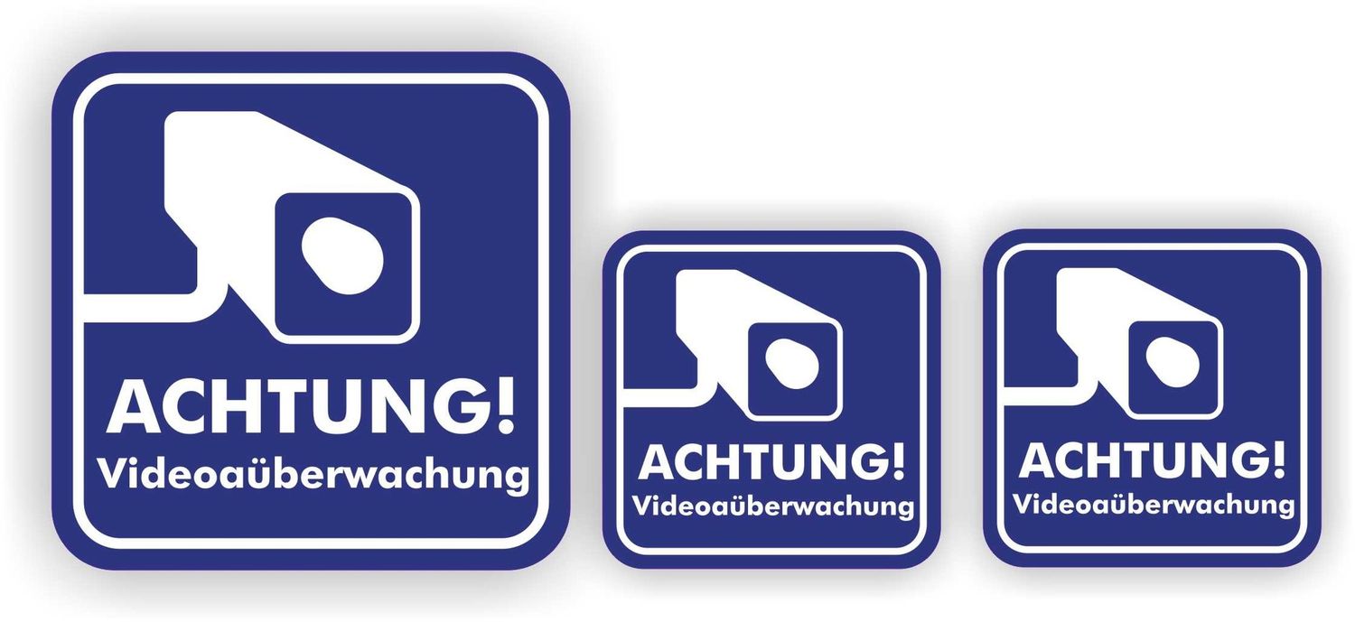 Aufkleber Kameraüberwachung (Set 3 Stück)