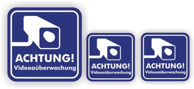 Aufkleber Kameraüberwachung (Set 3 Stück)
