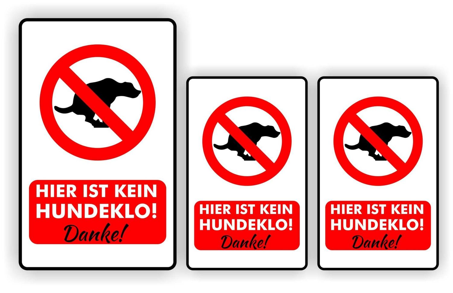 Hier ist kein hundeklo Aufkleber set 3 Stück