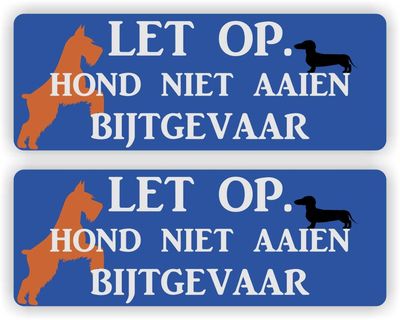 De Hond niet aaien bijtgevaar stickers
