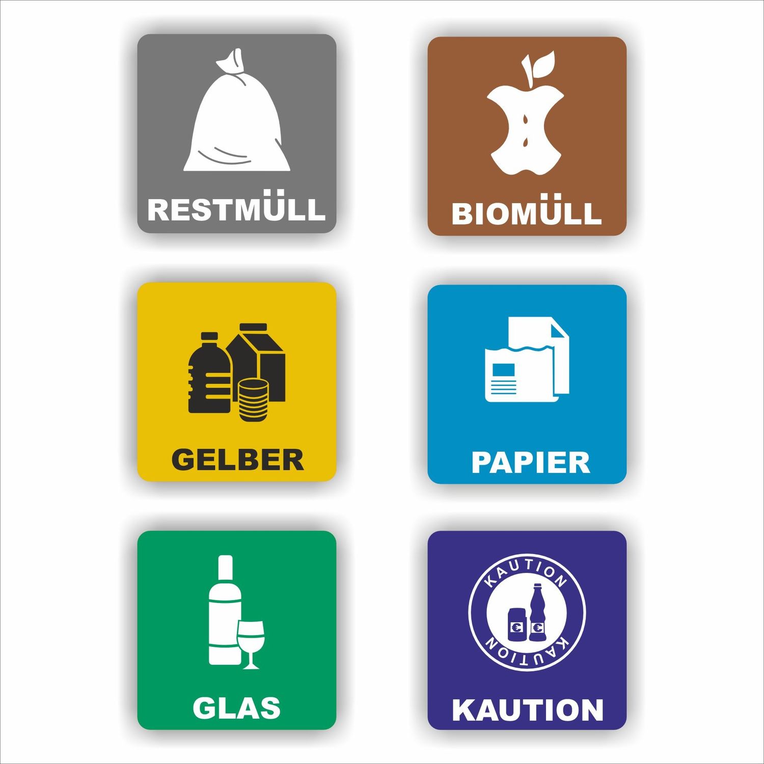 Aufkleber für Recycling-Mülltonnen