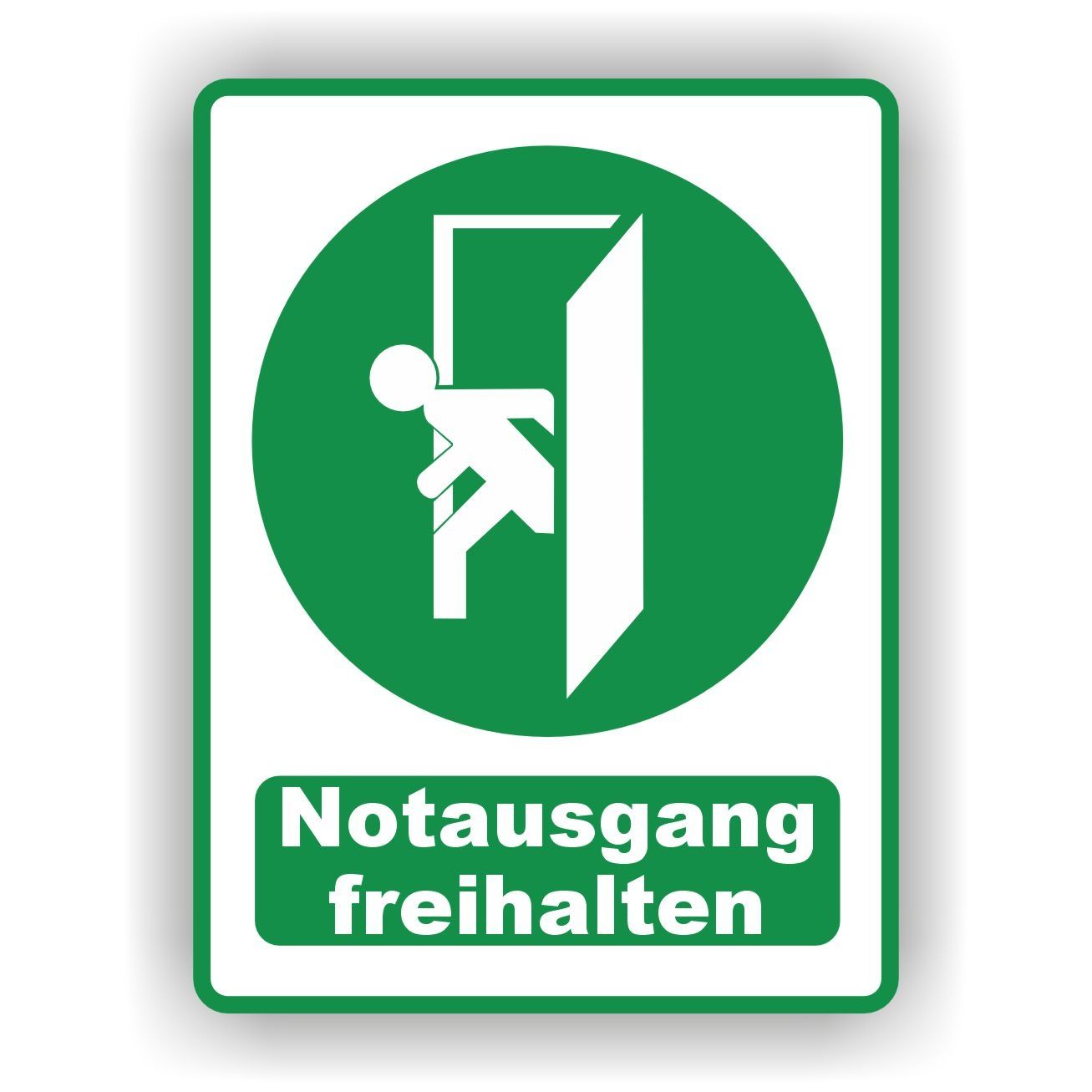 Notausgang freihaltena symbol Aufkleber