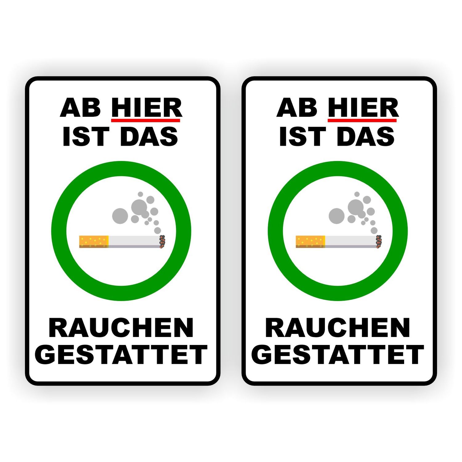 Rauchen erlaubt Aufkleber 
