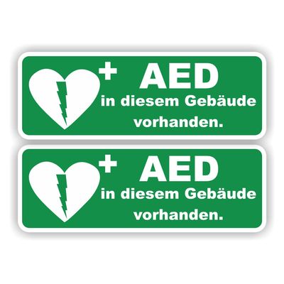 AED-Aufkleber in diesem Gebäude vorhanden