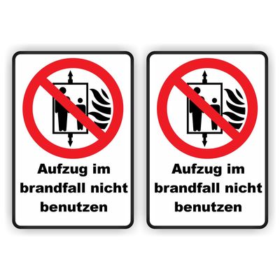 Aufzug im brandfall nicht benutzen aufklebers