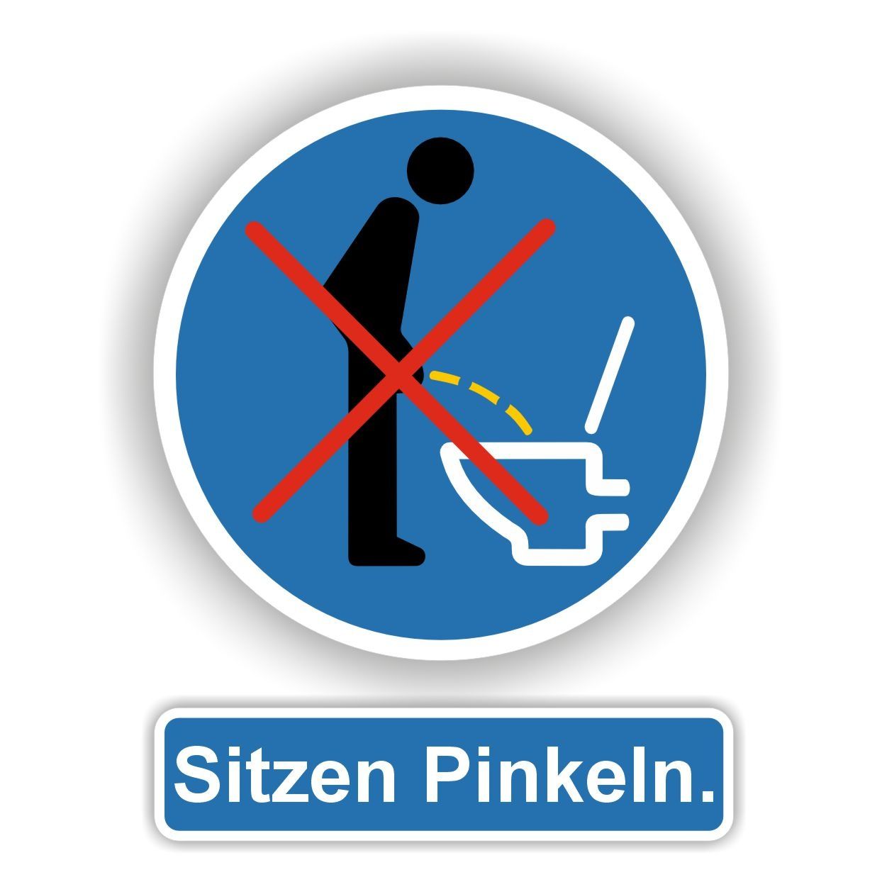 Sitzen Pinkel aufkleber