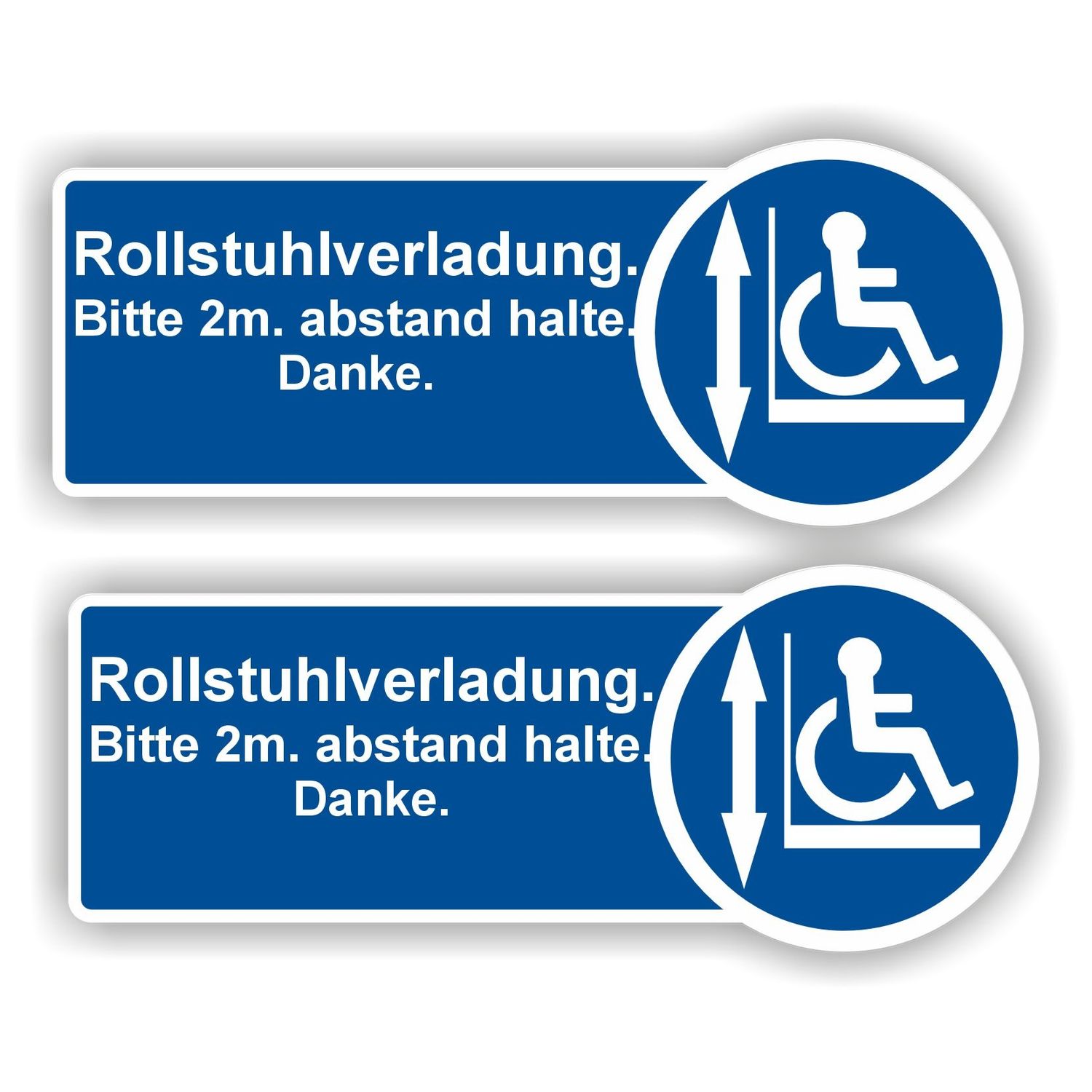 Rollsthuhlverladung abstand halten aufkeber 