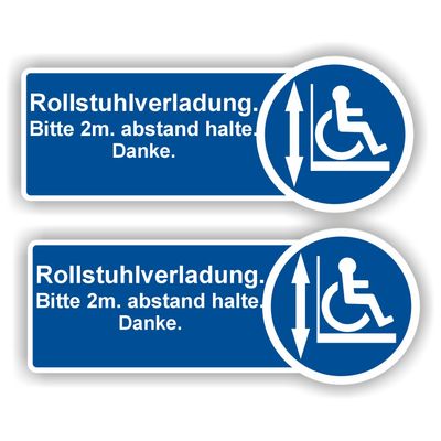 Rollsthuhlverladung abstand halten aufkeber 