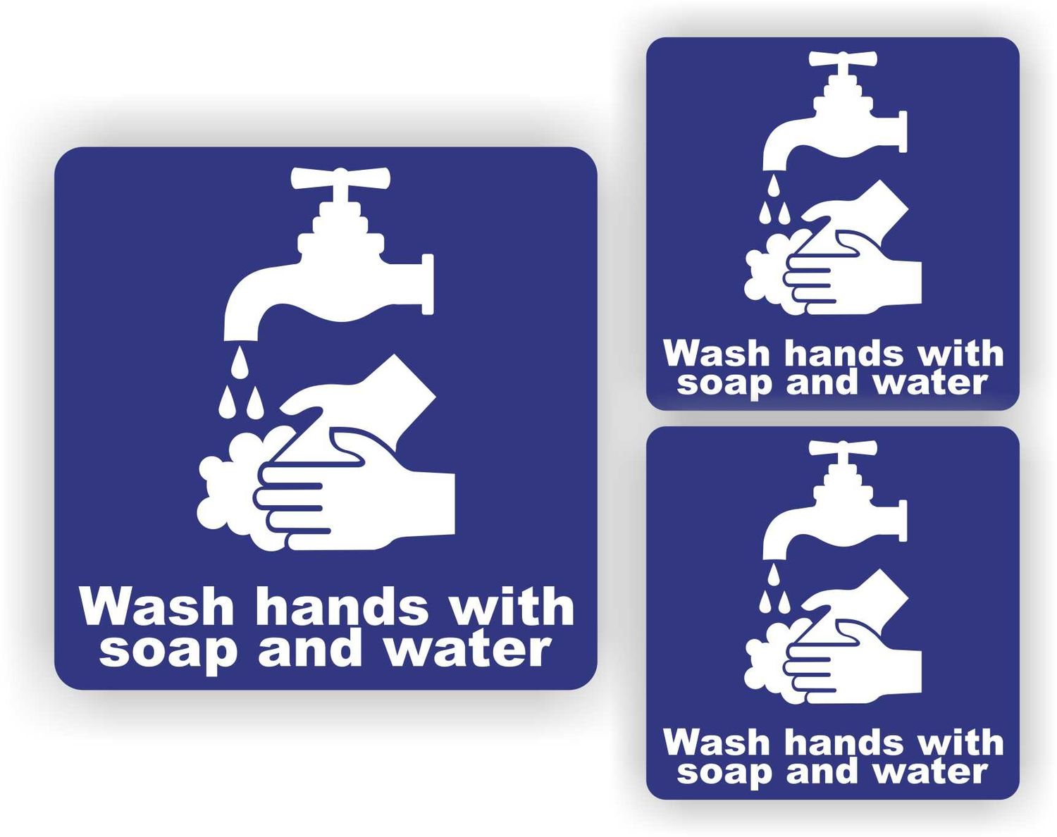 Wash hands with soap and water stickers