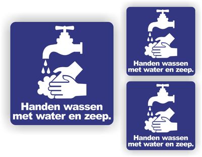 Handen Wassen met Water en Zeep sticker