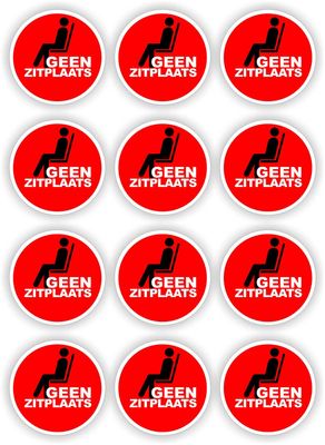 Geen zitplaats sticker set