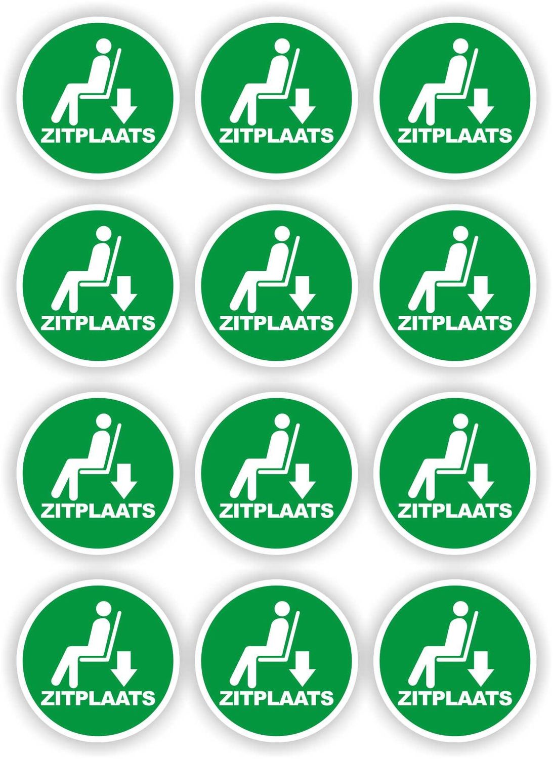 Zitplaats stickers