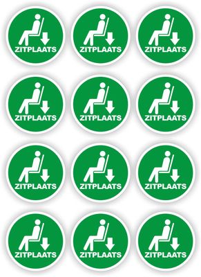 Zitplaats stickers