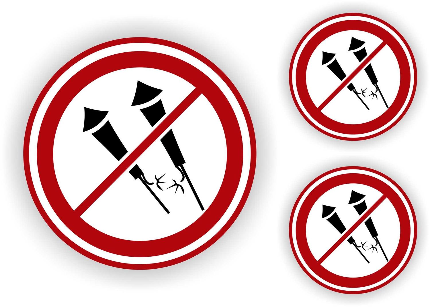 Hier geen vuurwerk afsteken set 3 stickers