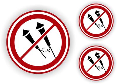 Hier geen vuurwerk afsteken set 3 stickers