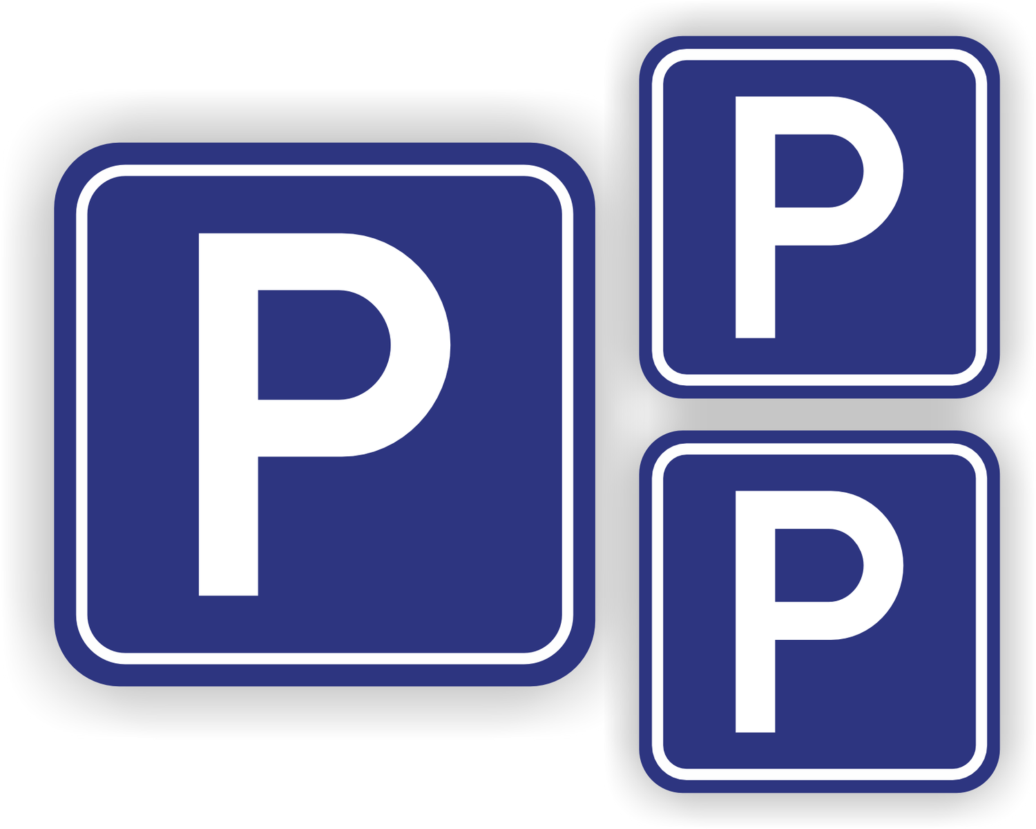 Parkeerplaats verkeersbord stickers set 3 stuks.