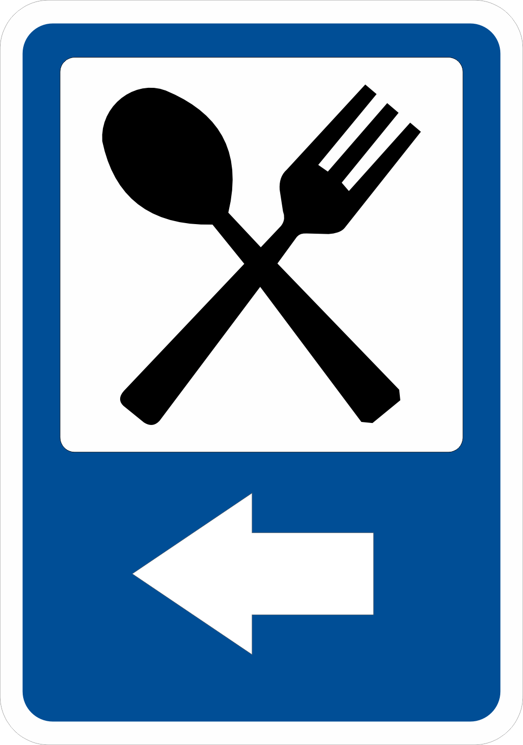 Restaurant wegwijs verkeersbord sticker