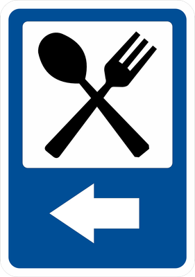 Restaurant wegwijs verkeersbord sticker