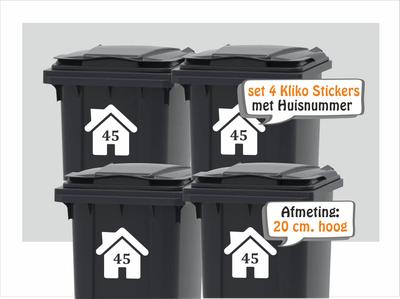 Kliko sticker, 4 huisje met huisnummer
