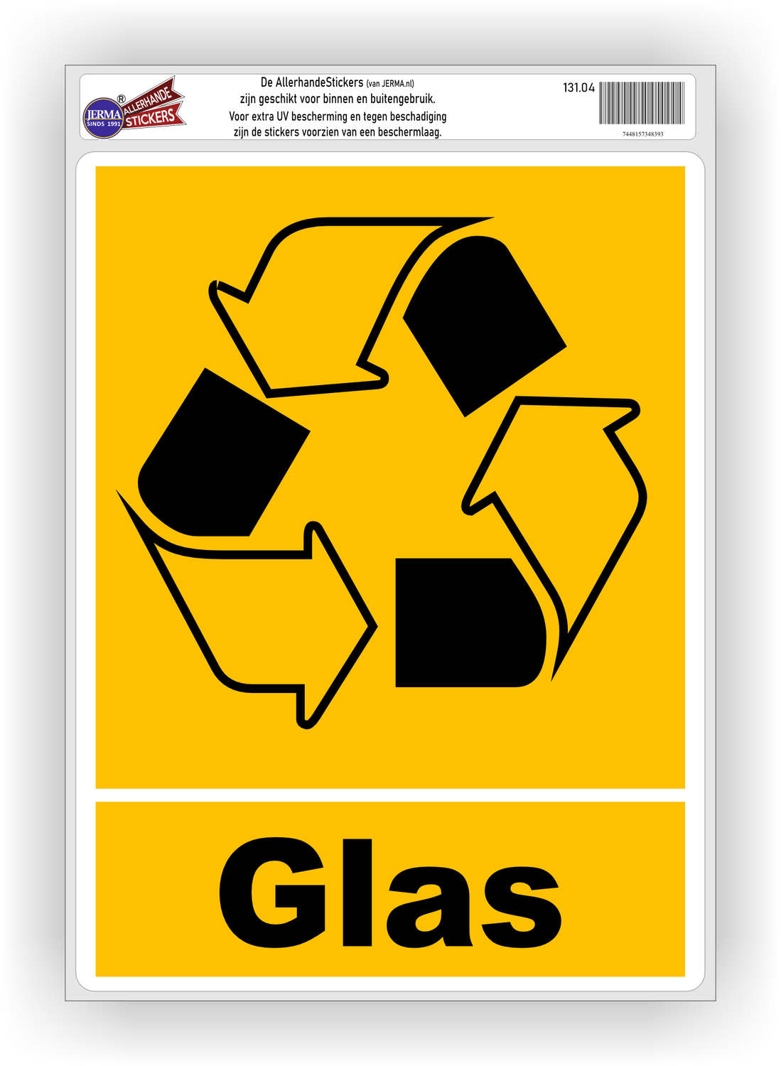 Glas recycling sticker
