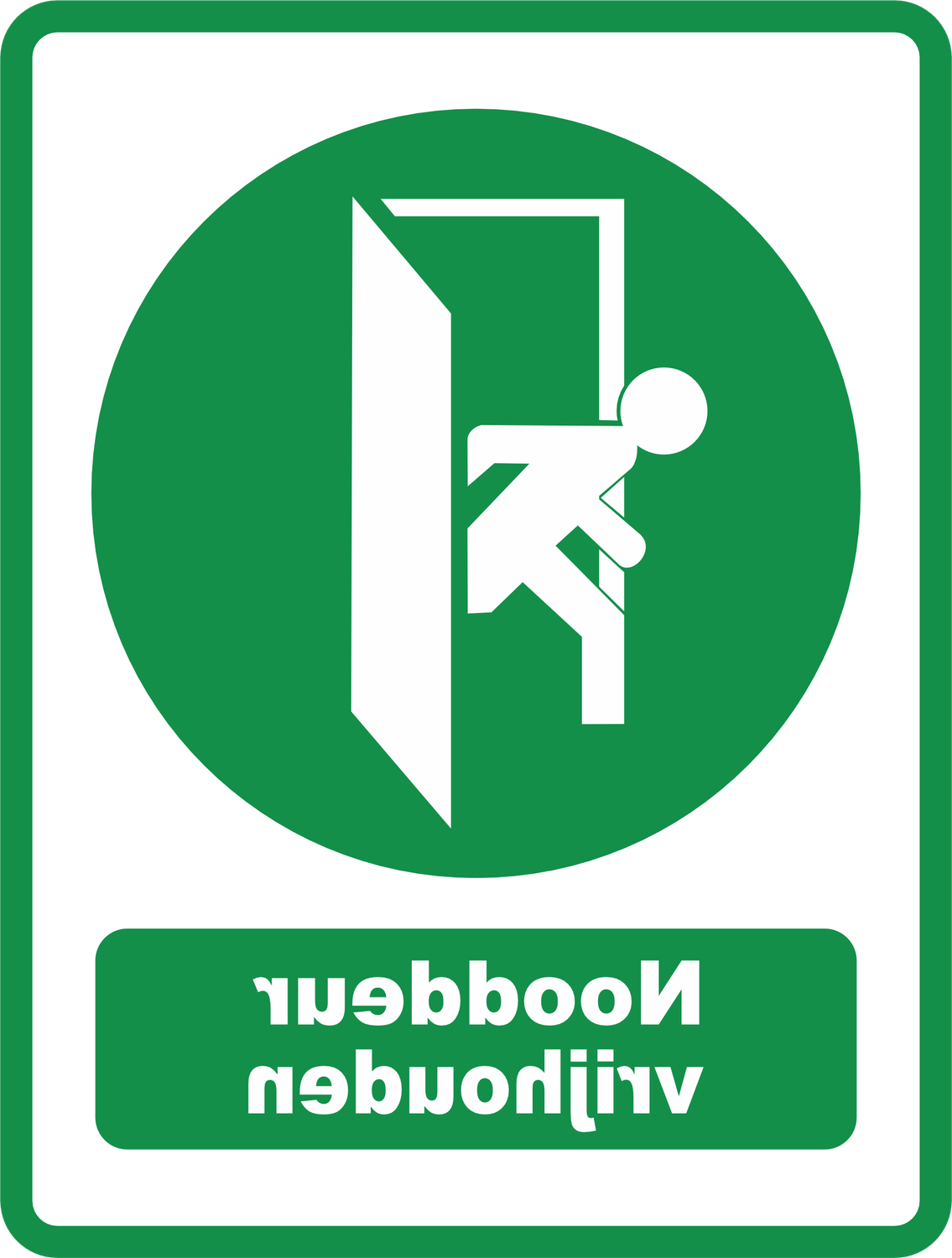 Nooduitgang Vrijhouden Spiegelbeeld Raamsticker