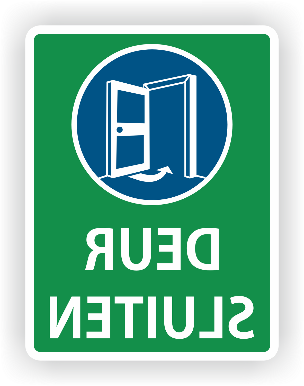 Deur Sluiten Spiegelbeeld RaamSticker