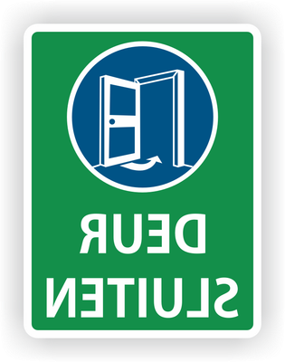 Deur Sluiten Spiegelbeeld RaamSticker