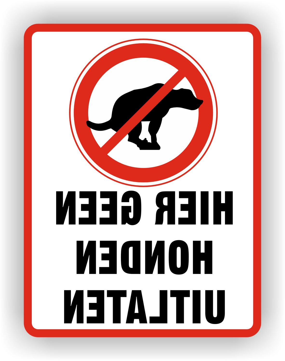 Raamsticker Hier geen Honden uitlaten