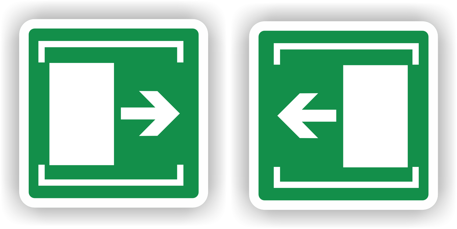 Schuifdeur set van 2 Raamsticker Spiegelbeeld 10x10cm