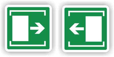 Schuifdeur set van 2 Raamsticker Spiegelbeeld 10x10cm